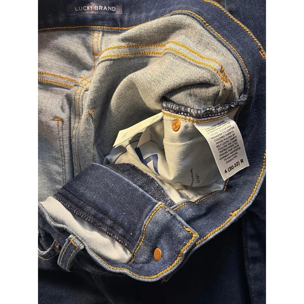 Lucky Brand Uni Fit Jeans Womens 4 (30-32) R Blue Dark Wash High Rise Skinny‎ - Picture 6 of 6